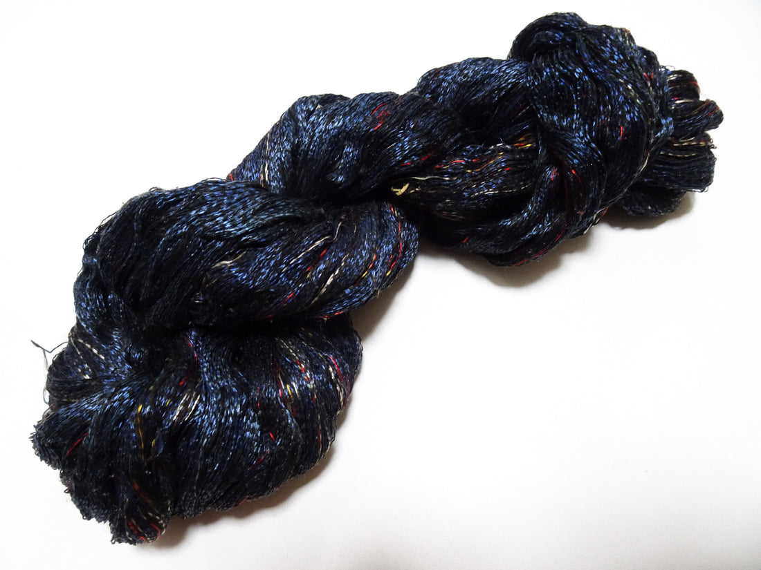 Japanese Vintage Super Rare Indigo Mud Dyeing kasuri loose Twisted Silk Thread Various Sets Embroidery & weave 15527