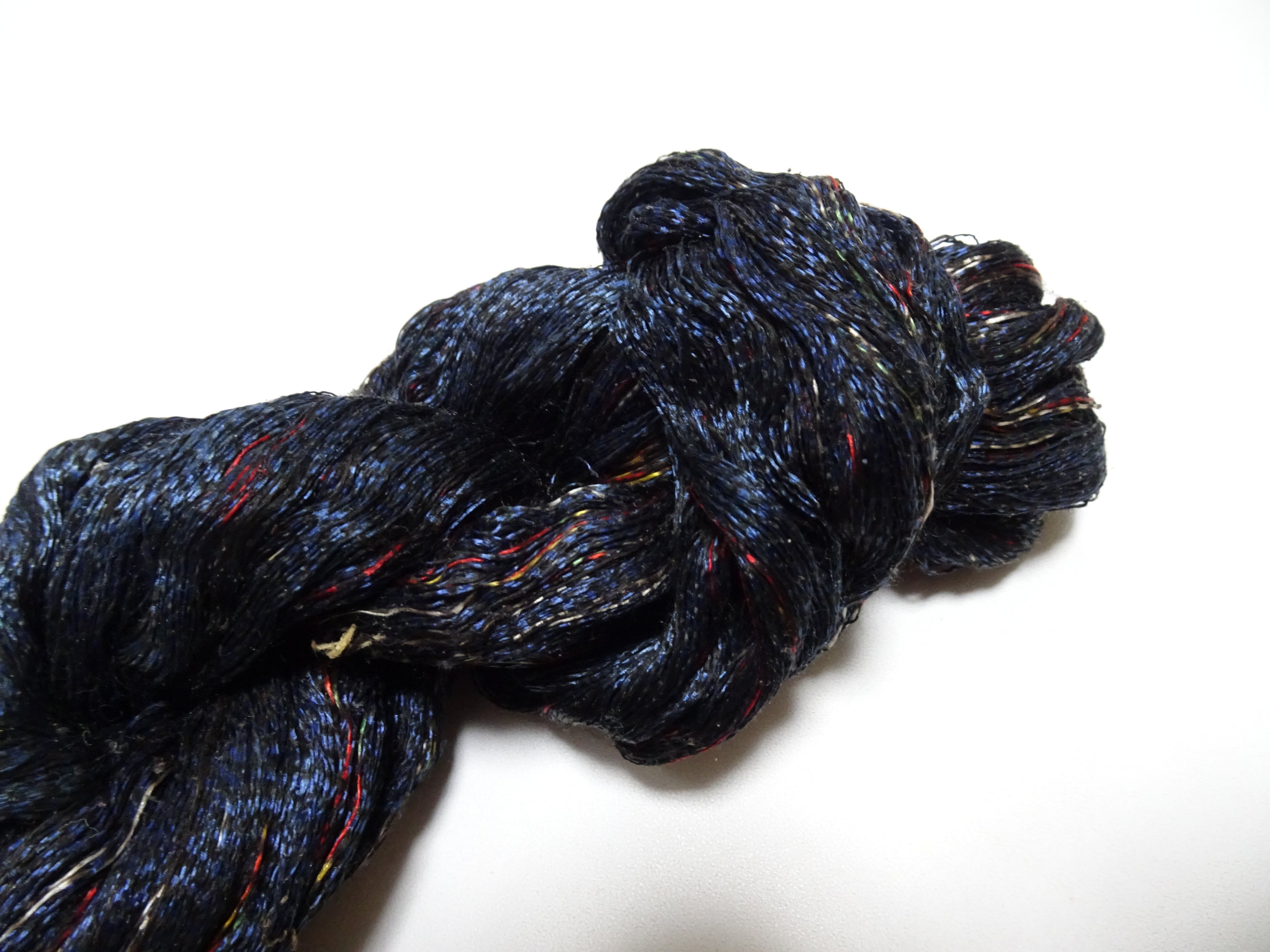 Japanese Vintage Super Rare Indigo Mud Dyeing kasuri loose Twisted Silk Thread Various Sets Embroidery & weave 15527