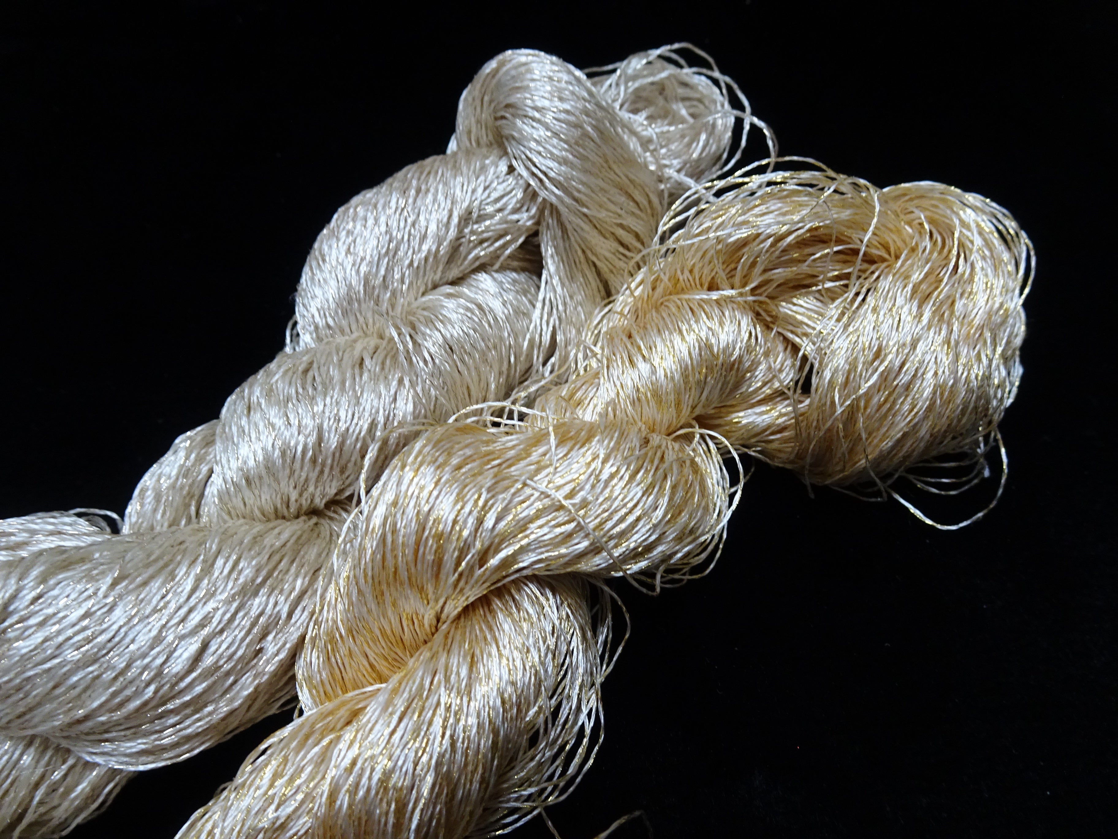 Japanese Vintage High Class Rare Silk Thread 2sets Mixture of Gold embroidery 17912