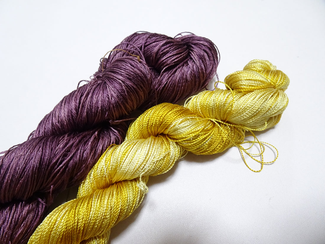 Japanese Vintage Twisted Silk Thread 2sets Embroidery & Weaving 18451