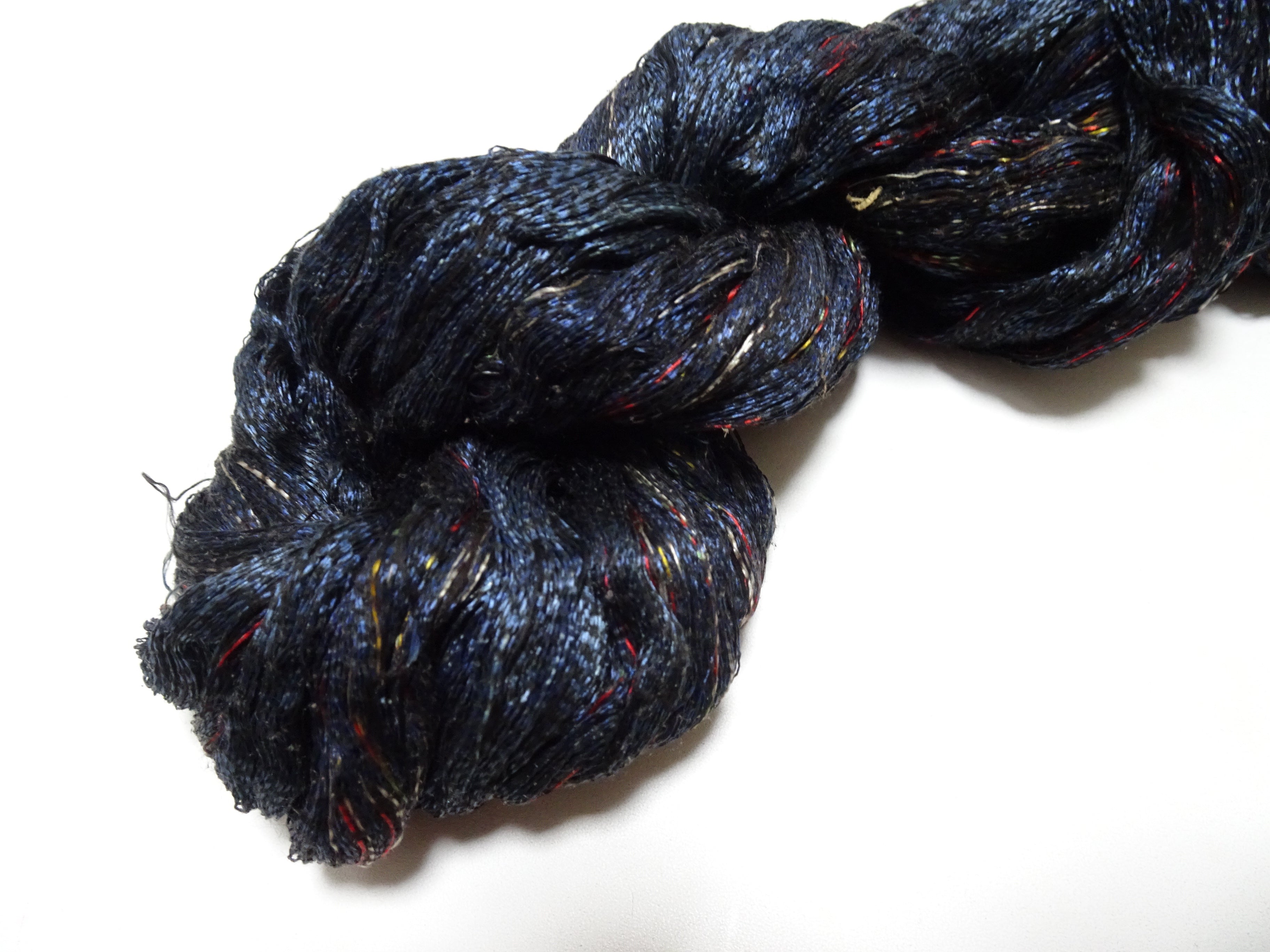 Japanese Vintage Super Rare Indigo Mud Dyeing kasuri loose Twisted Silk Thread Various Sets Embroidery & weave 15527