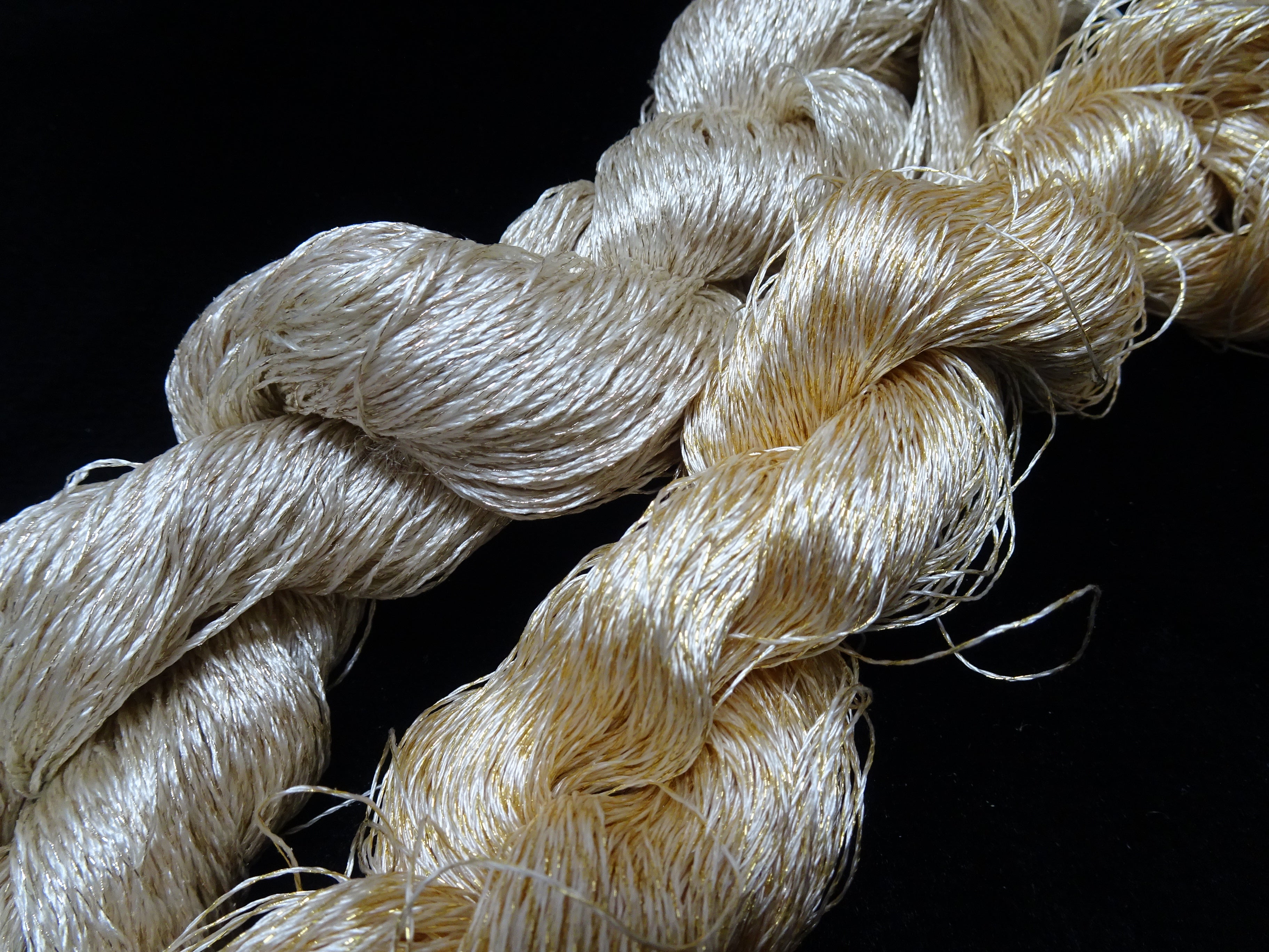 Japanese Vintage High Class Rare Silk Thread 2sets Mixture of Gold embroidery 17912