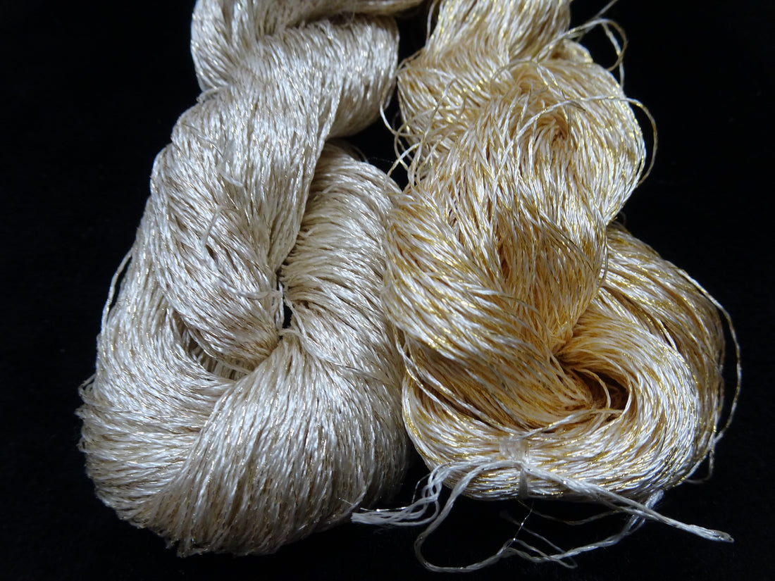 Japanese Vintage High Class Rare Silk Thread 2sets Mixture of Gold embroidery 17912
