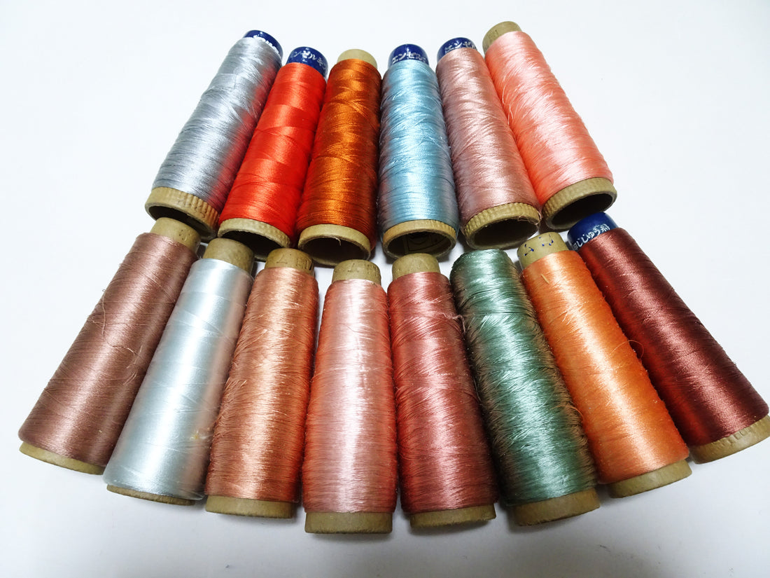 Great deal!! Japanese vintage silk thread 14sets embroidery Imperfect item (please see description for details)  16381