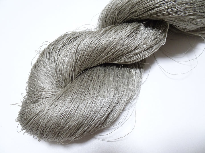 Japanese vintage Tsumugi silk thread embroidery & weave 8749