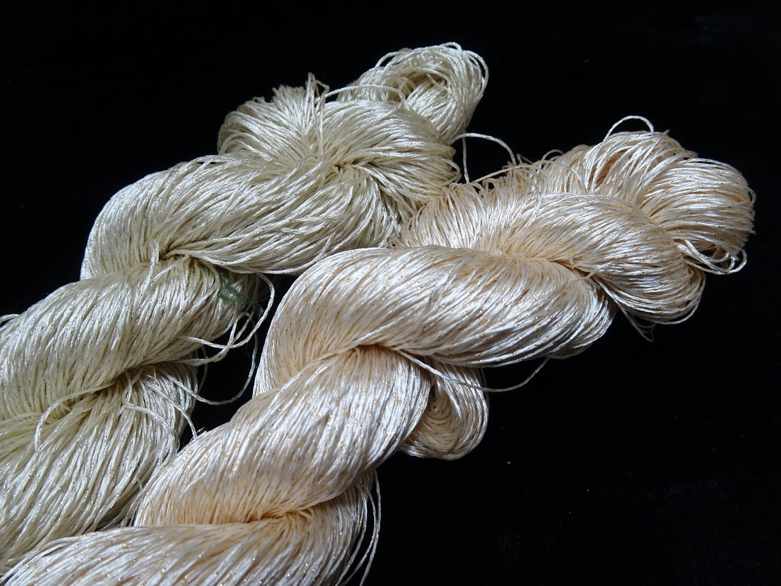 Japanese Vintage High Class Rare Silk Thread 2sets Mixture of Gold embroidery 17913