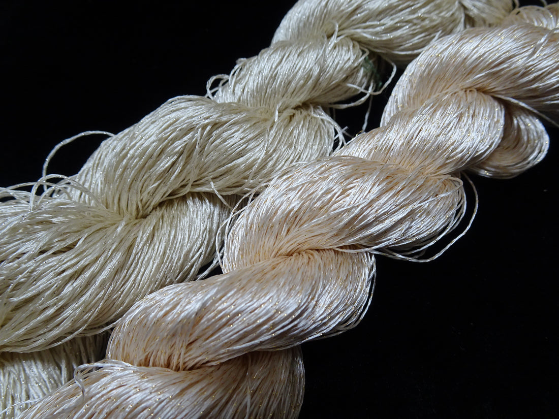 Japanese Vintage High Class Rare Silk Thread 2sets Mixture of Gold embroidery 17913