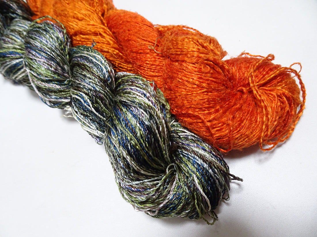 Japanese Vintage Twisted Silk Thread 2sets Embroidery & Weaving 18452