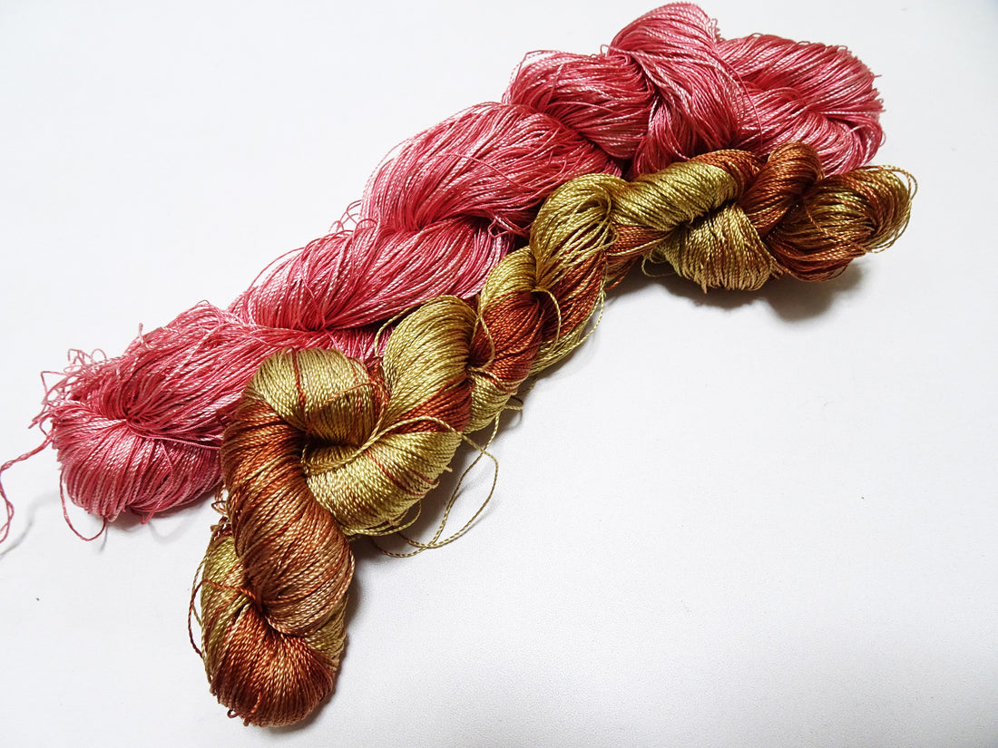 Japanese Vintage Twisted Silk Thread 2sets Embroidery & Weaving 18453