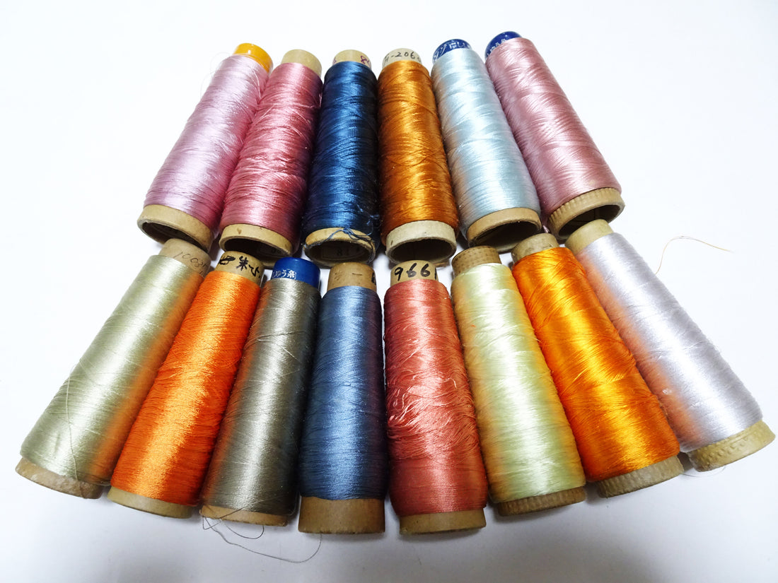 Great deal!! Japanese vintage silk thread 14sets embroidery Imperfect item (please see description for details)  16382