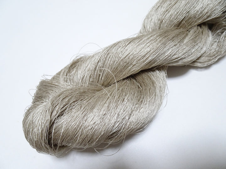Japanese vintage Tsumugi silk thread embroidery & weave 8750