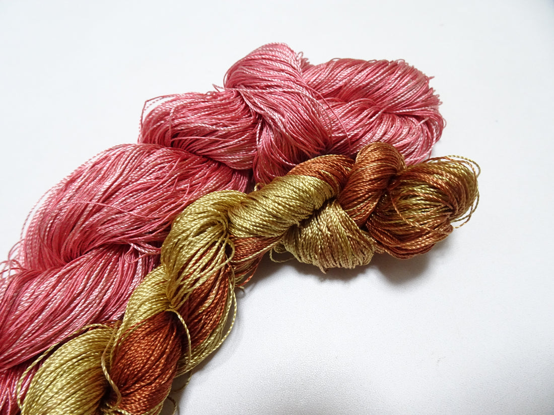 Japanese Vintage Twisted Silk Thread 2sets Embroidery & Weaving 18453