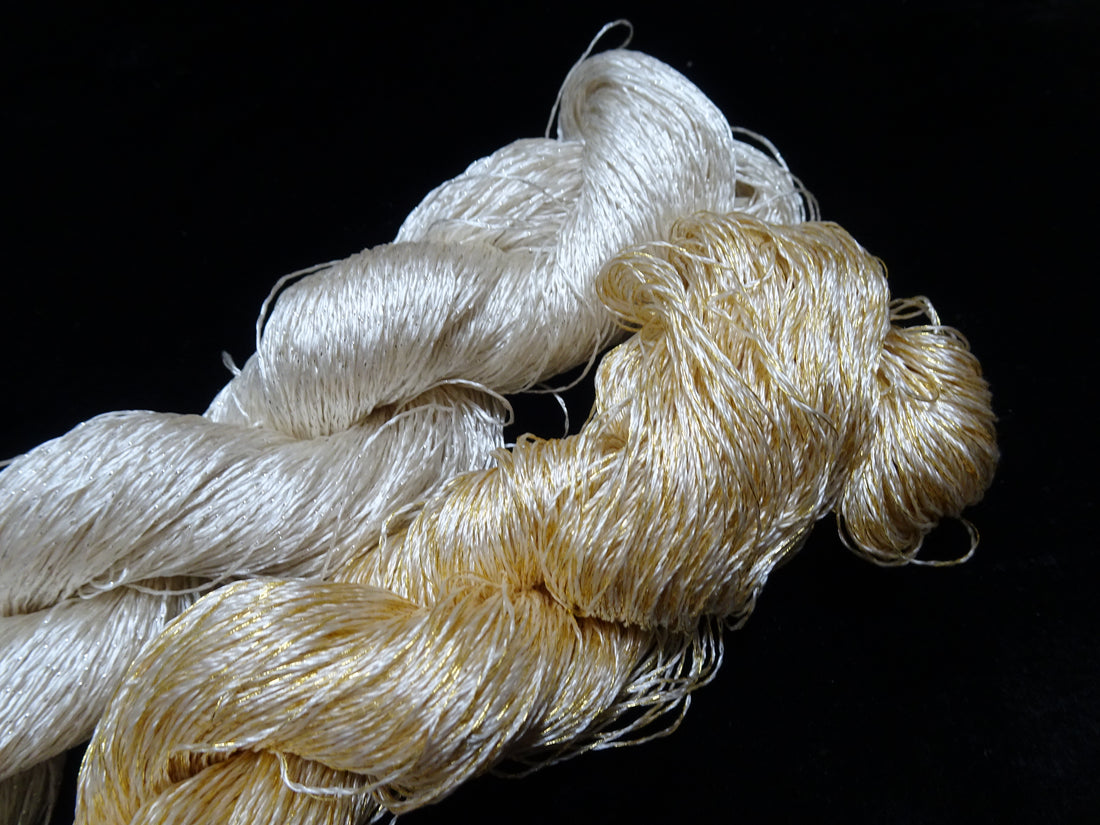 Japanese Vintage High Class Rare Silk Thread 2sets Mixture of Gold embroidery 17914