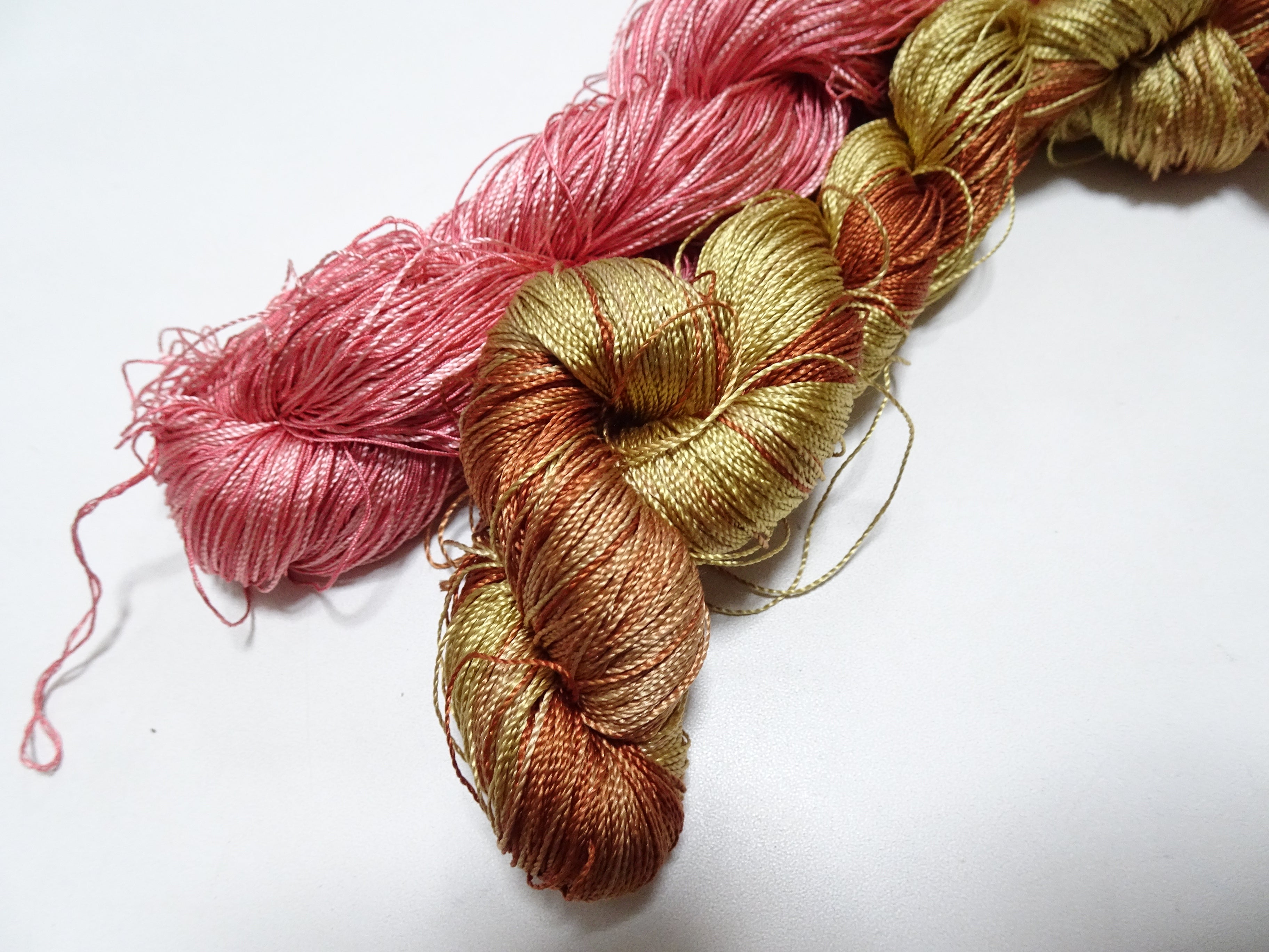 Japanese Vintage Twisted Silk Thread 2sets Embroidery & Weaving 18453