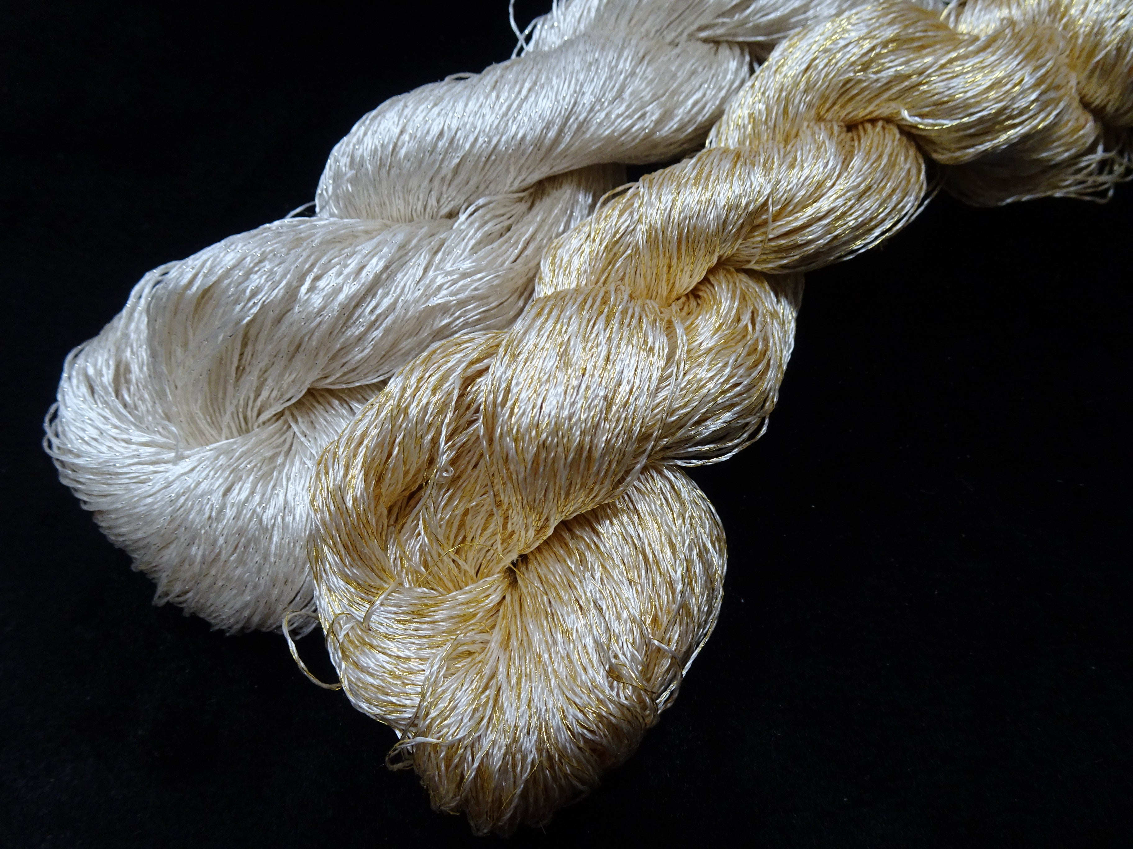 Japanese Vintage High Class Rare Silk Thread 2sets Mixture of Gold embroidery 17914