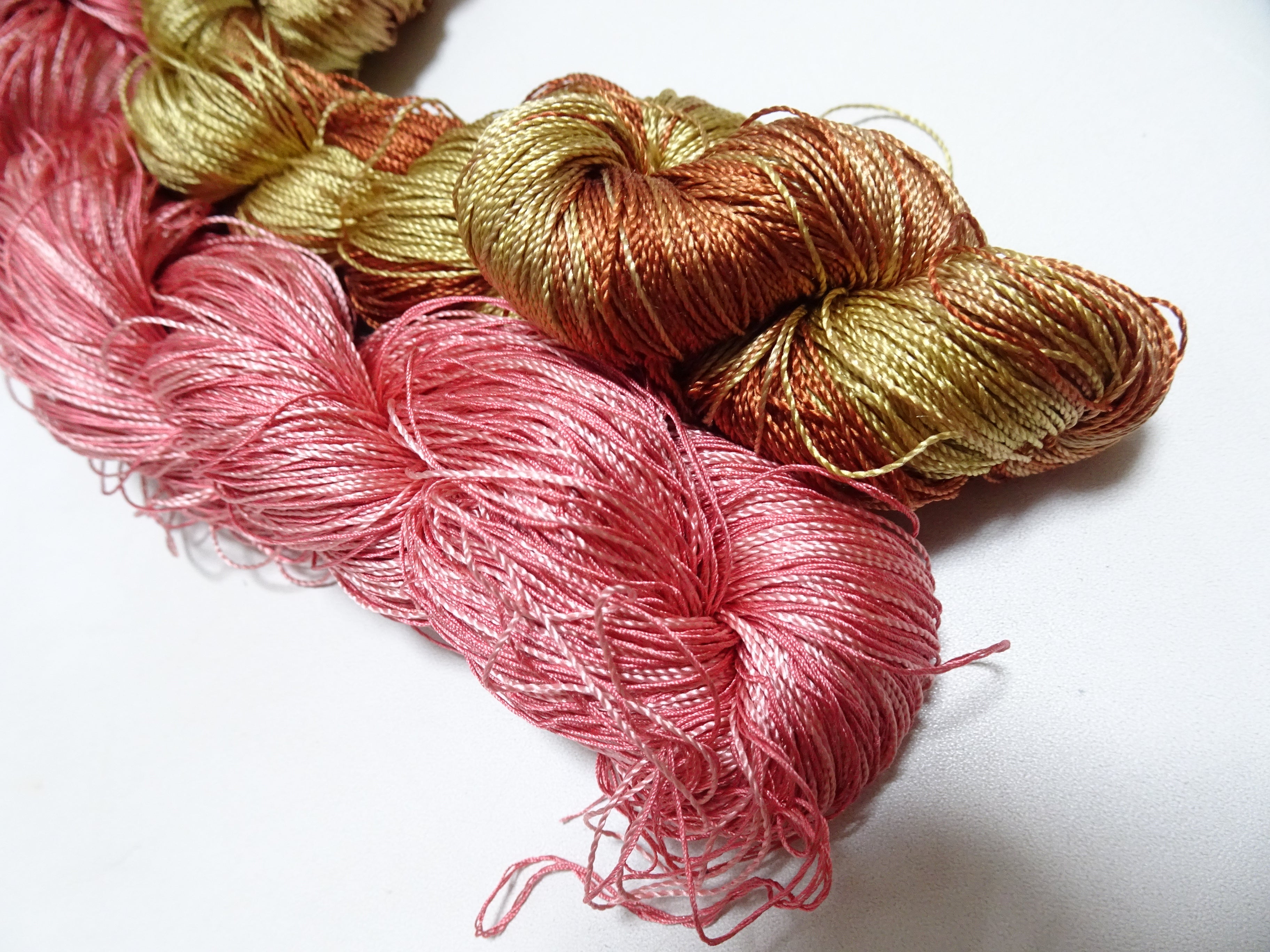 Japanese Vintage Twisted Silk Thread 2sets Embroidery & Weaving 18453