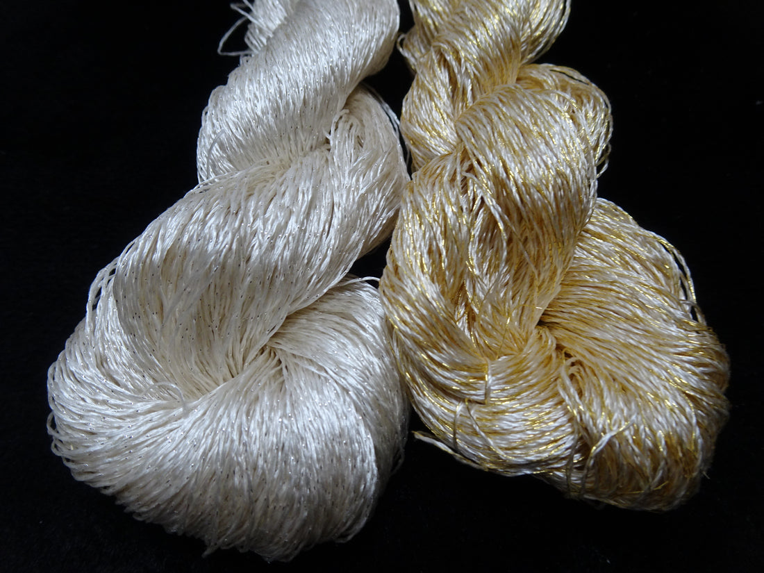 Japanese Vintage High Class Rare Silk Thread 2sets Mixture of Gold embroidery 17914