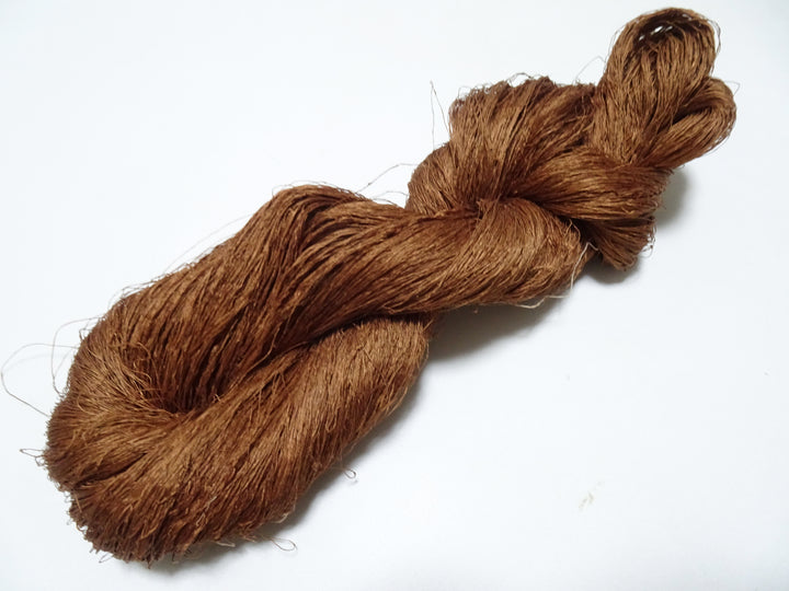 Japanese vintage Tsumugi silk thread embroidery & weave 8751