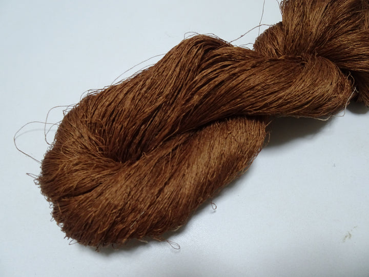 Japanese vintage Tsumugi silk thread embroidery & weave 8751