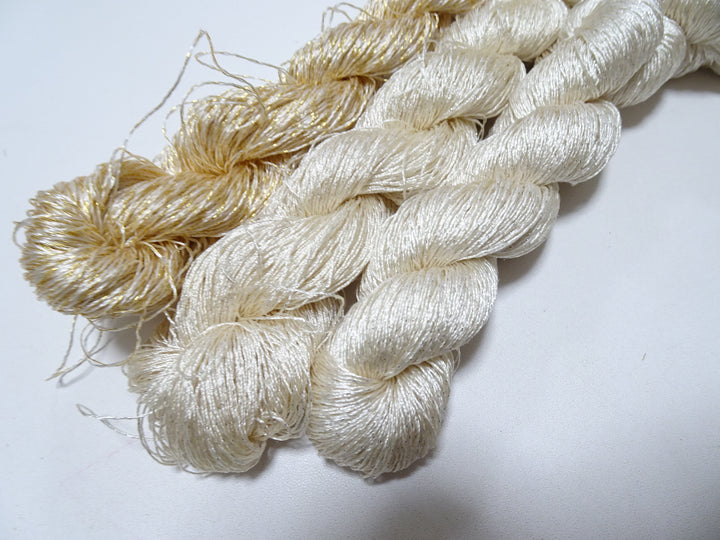 Japanese vintage high class rare silk thread 3sets Mixture of Gold embroidery 9534