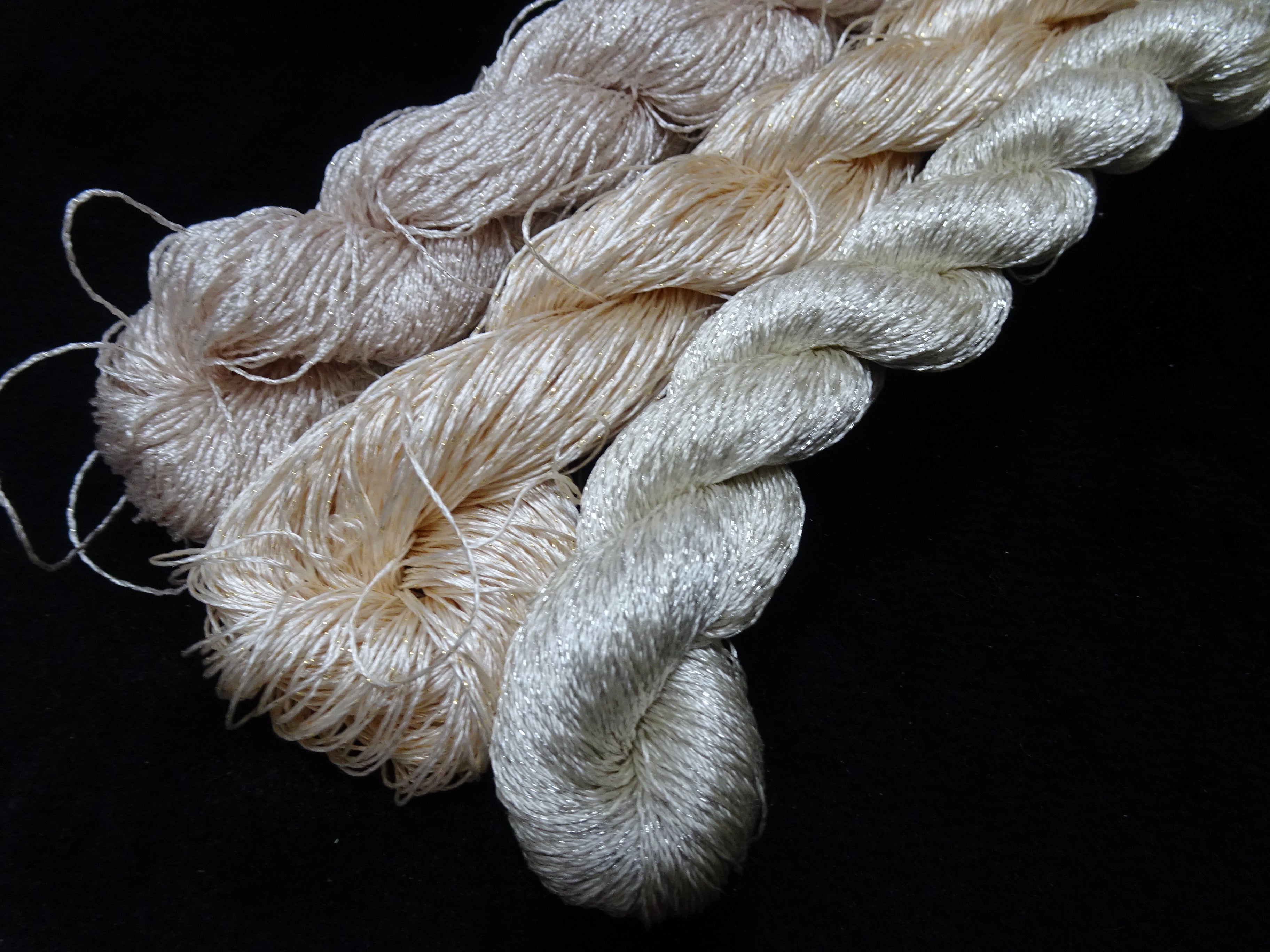 Japanese Vintage High Class Rare Silk Thread 3sets Mixture of Gold embroidery 17916