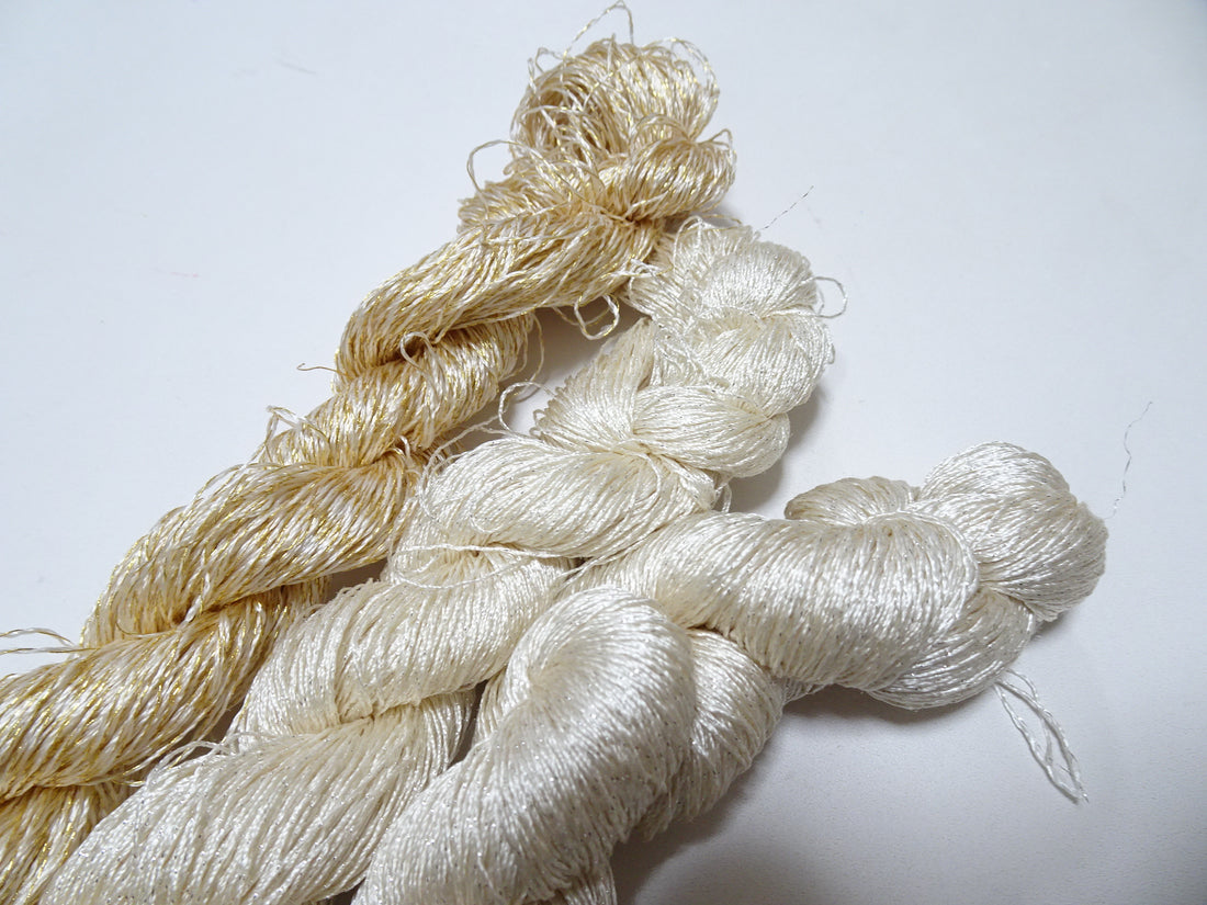 Japanese vintage high class rare silk thread 3sets Mixture of Gold embroidery 9534