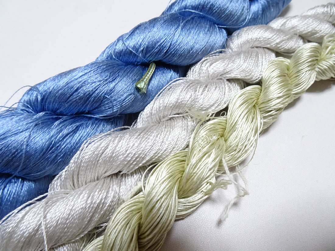 Japanese Vintage Twisted Silk Thread　3sets Embroidery 18967
