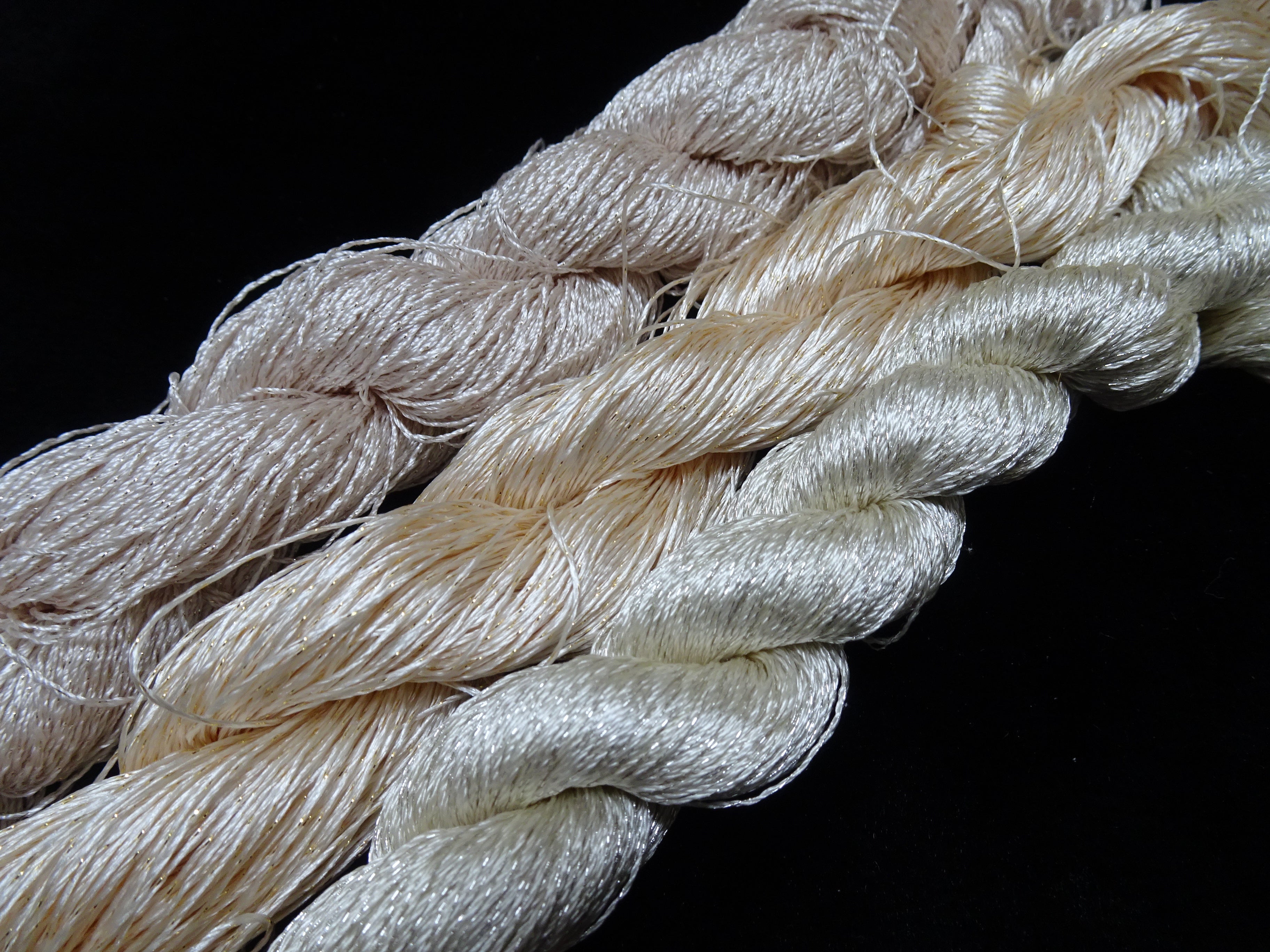 Japanese Vintage High Class Rare Silk Thread 3sets Mixture of Gold embroidery 17916