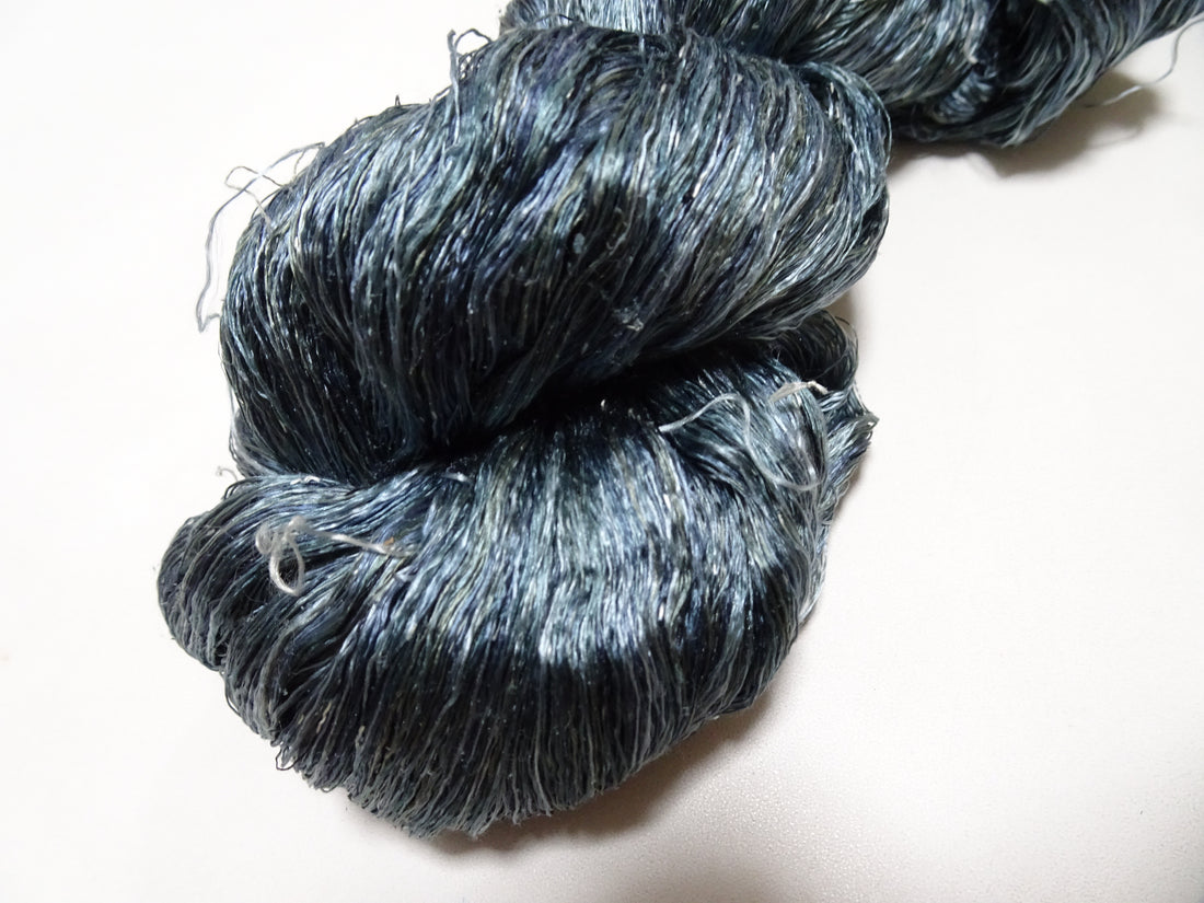 Japanese Vintage Super Rare Indigo Mud Dyeing kasuri loose Twisted Silk Thread Various Sets Embroidery & weave 15531