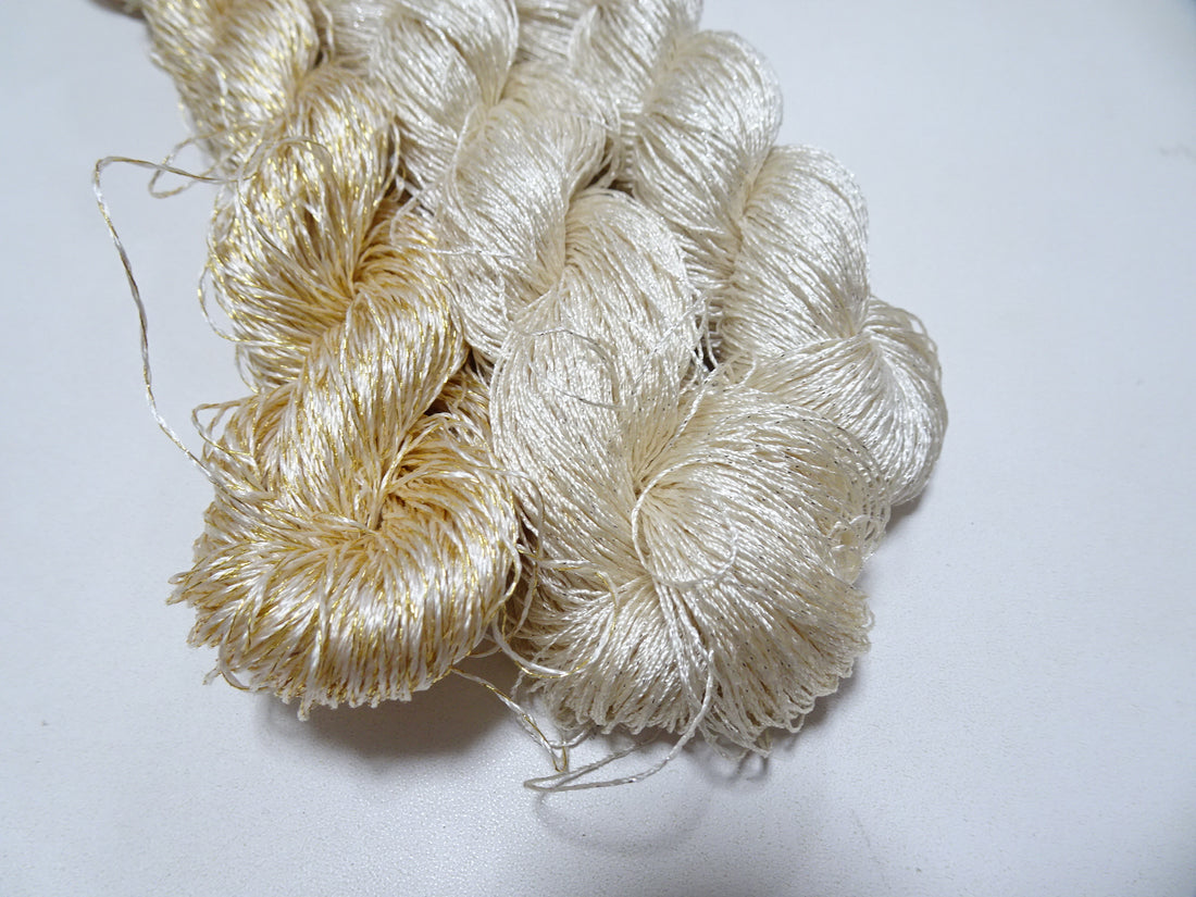 Japanese vintage high class rare silk thread 3sets Mixture of Gold embroidery 9534