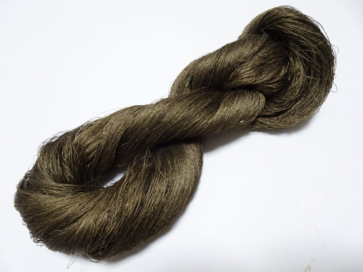 Japanese vintage Tsumugi silk thread embroidery & weave 8753