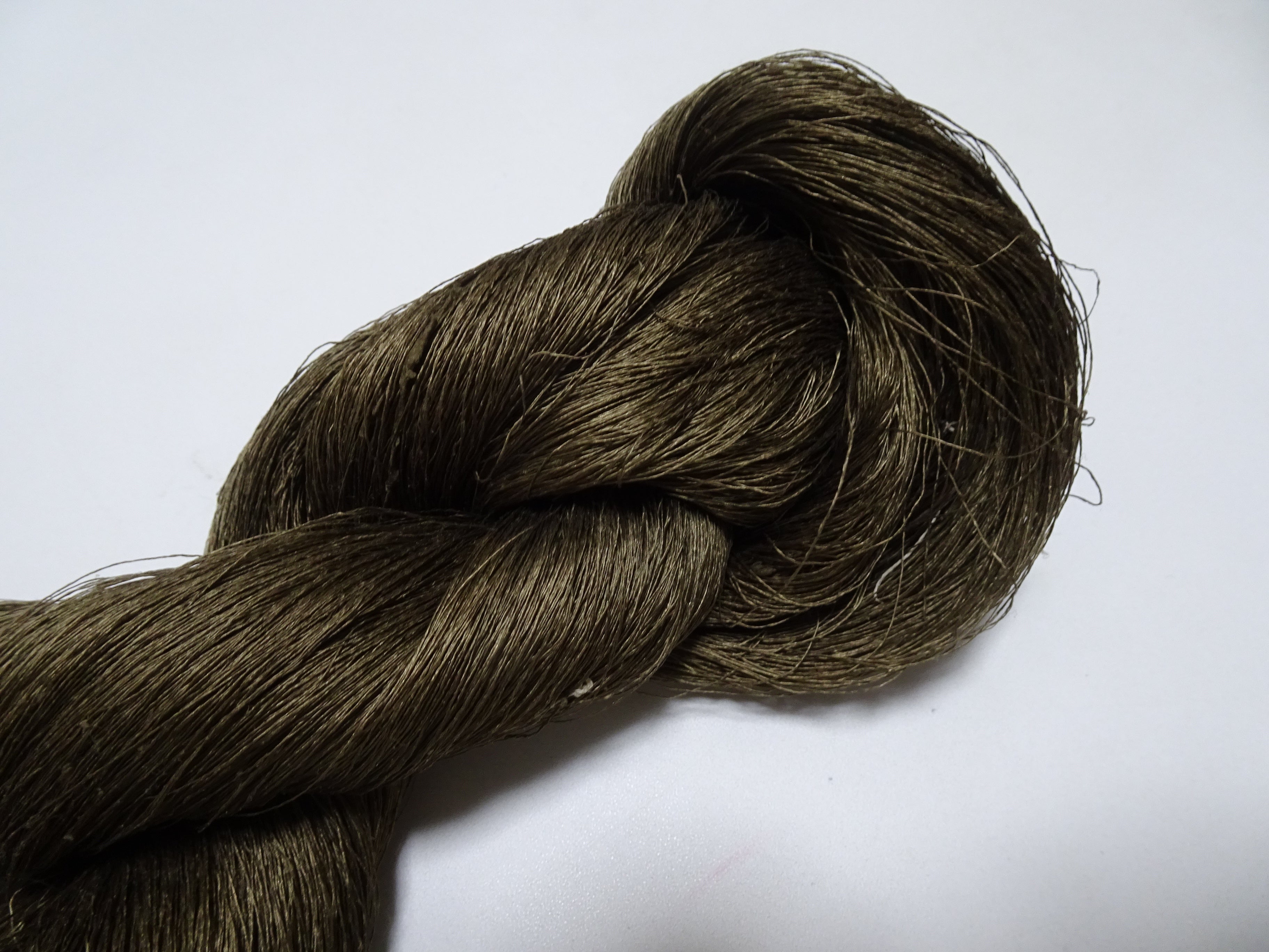 Japanese vintage Tsumugi silk thread embroidery & weave 8753