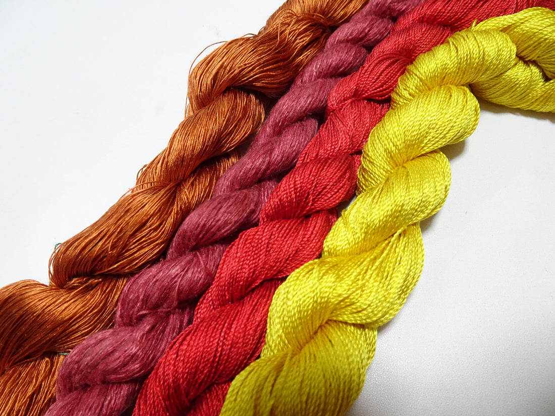 Japanese Vintage Silk Thread 4sets Embroidery 16638