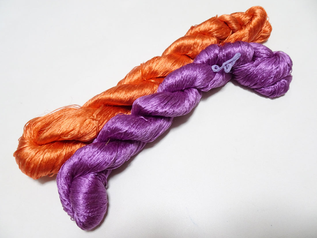 Japanese Vintage loose Twisted Silk Thread 2sets Embroidery 14557
