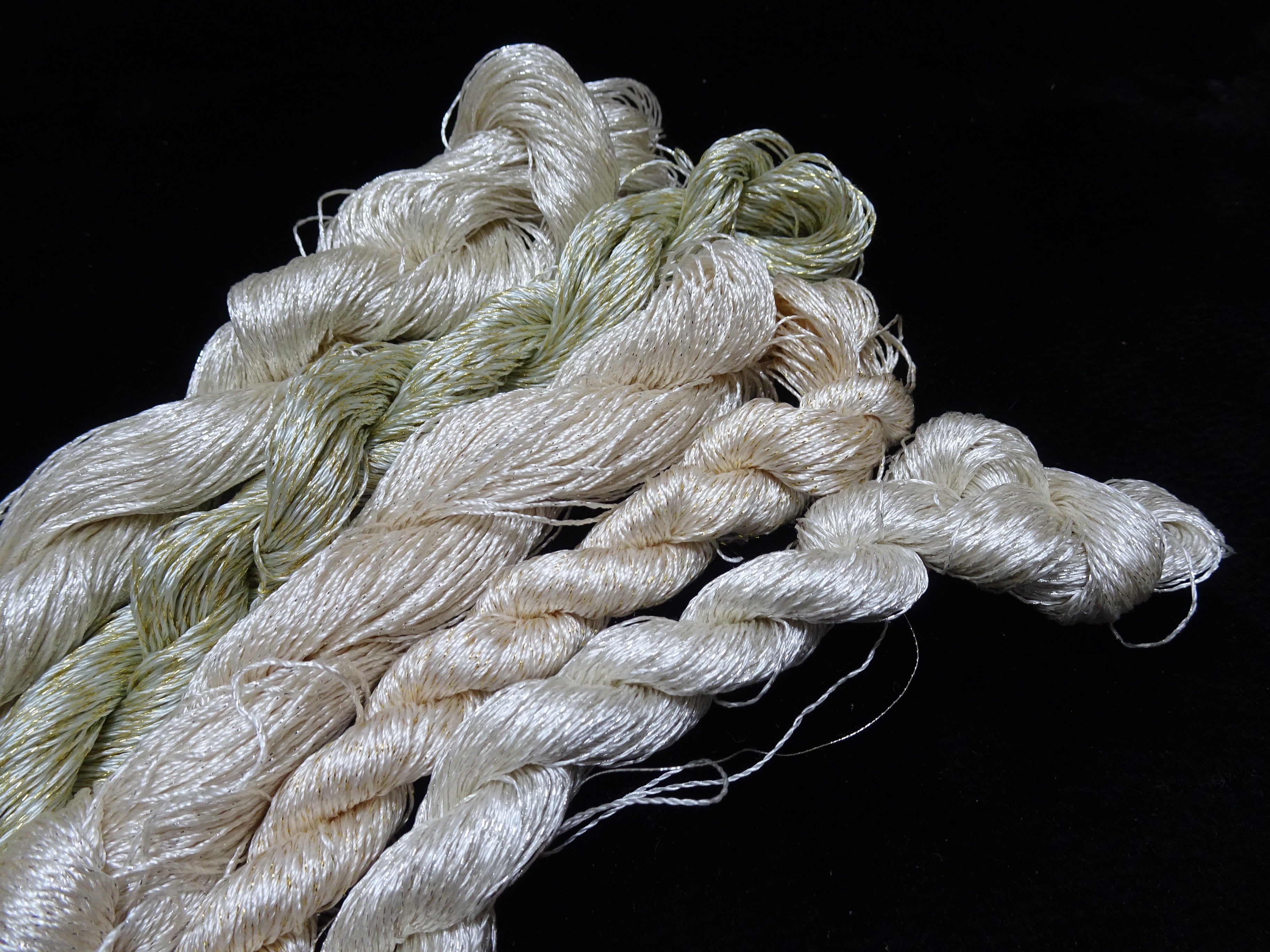 Japanese Vintage High Class Rare Silk Thread 5sets Mixture of Gold embroidery 17918