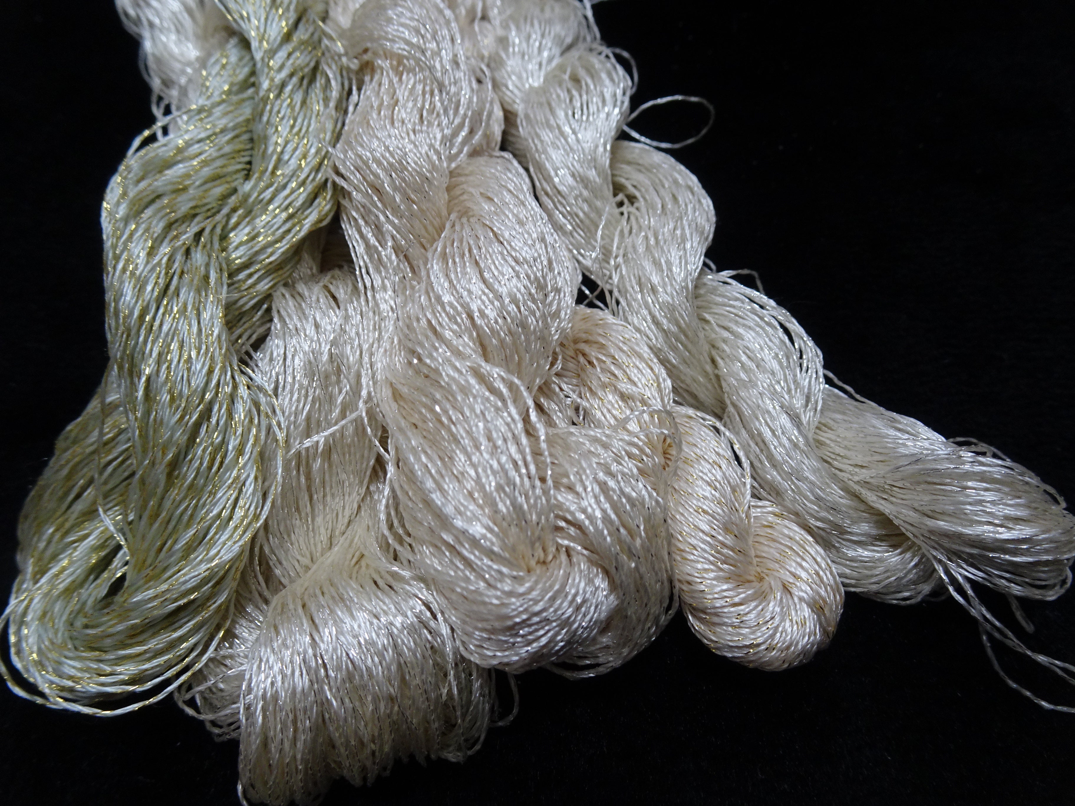Japanese Vintage High Class Rare Silk Thread 5sets Mixture of Gold embroidery 17918