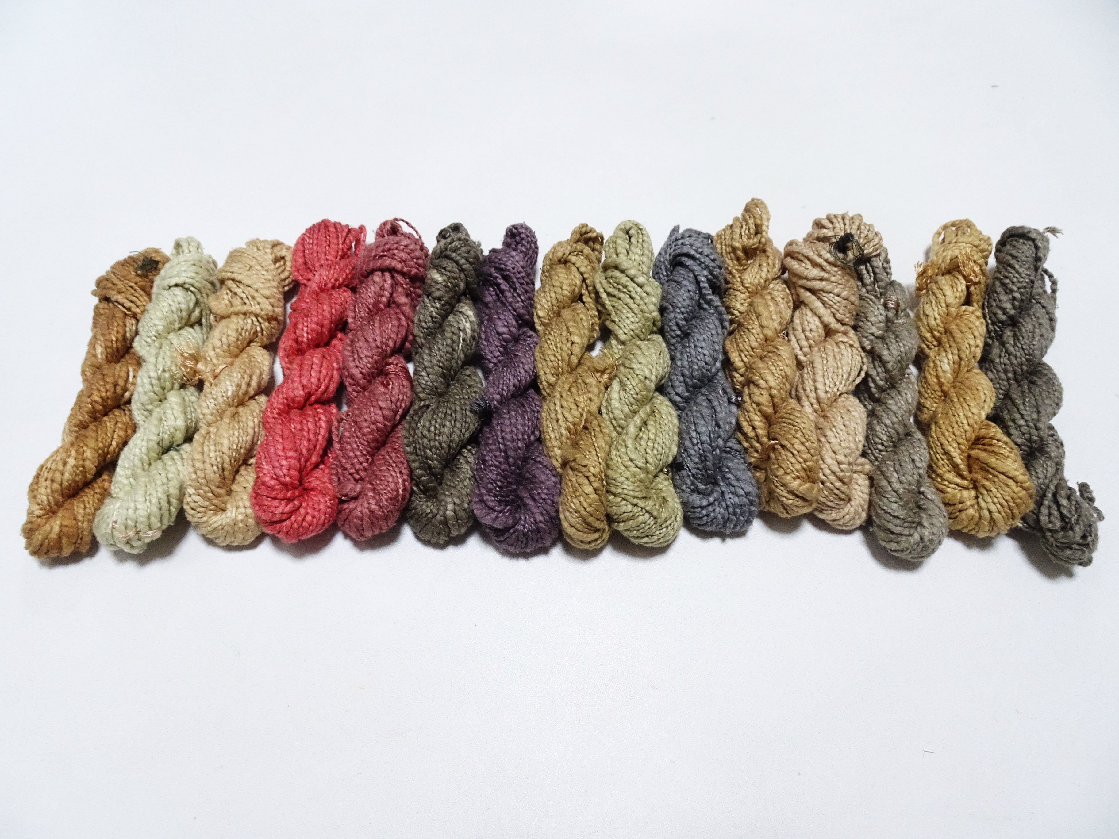 Japanese Vintage Tsumugi Silk Thread 15sets Embroidery & Weaving 18970