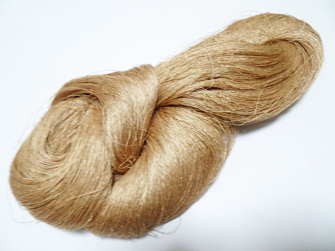 Japanese vintage Tsumugi silk thread embroidery & weave 8756
