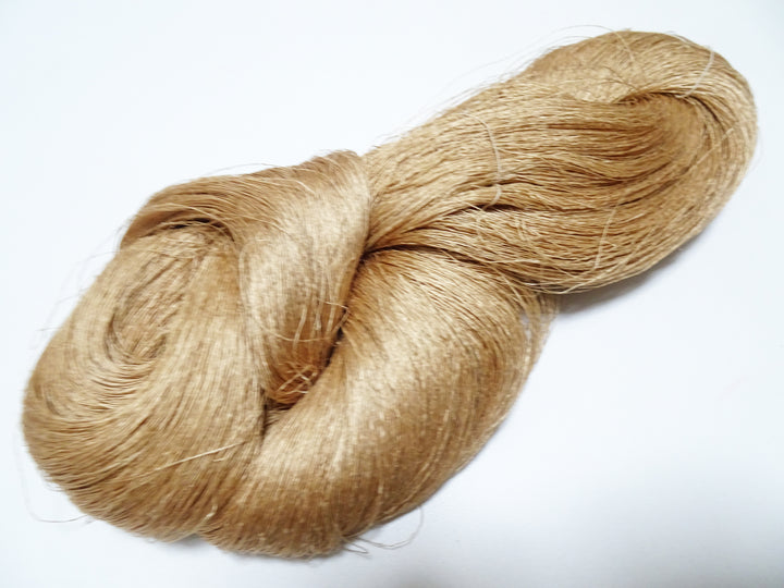 Japanese vintage Tsumugi silk thread embroidery & weave 8756