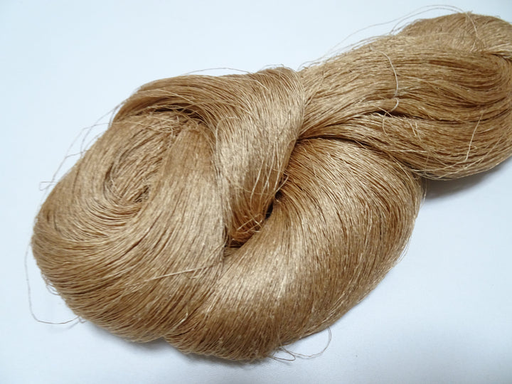 Japanese vintage Tsumugi silk thread embroidery & weave 8756