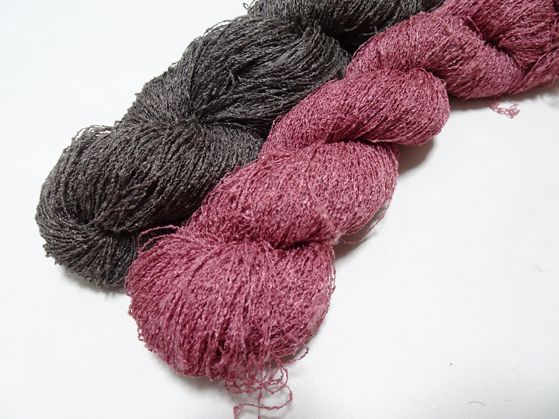Japanese Vintage Unusual Tsumugi Silk Thread 2sets Embroidery & Weaving 17564
