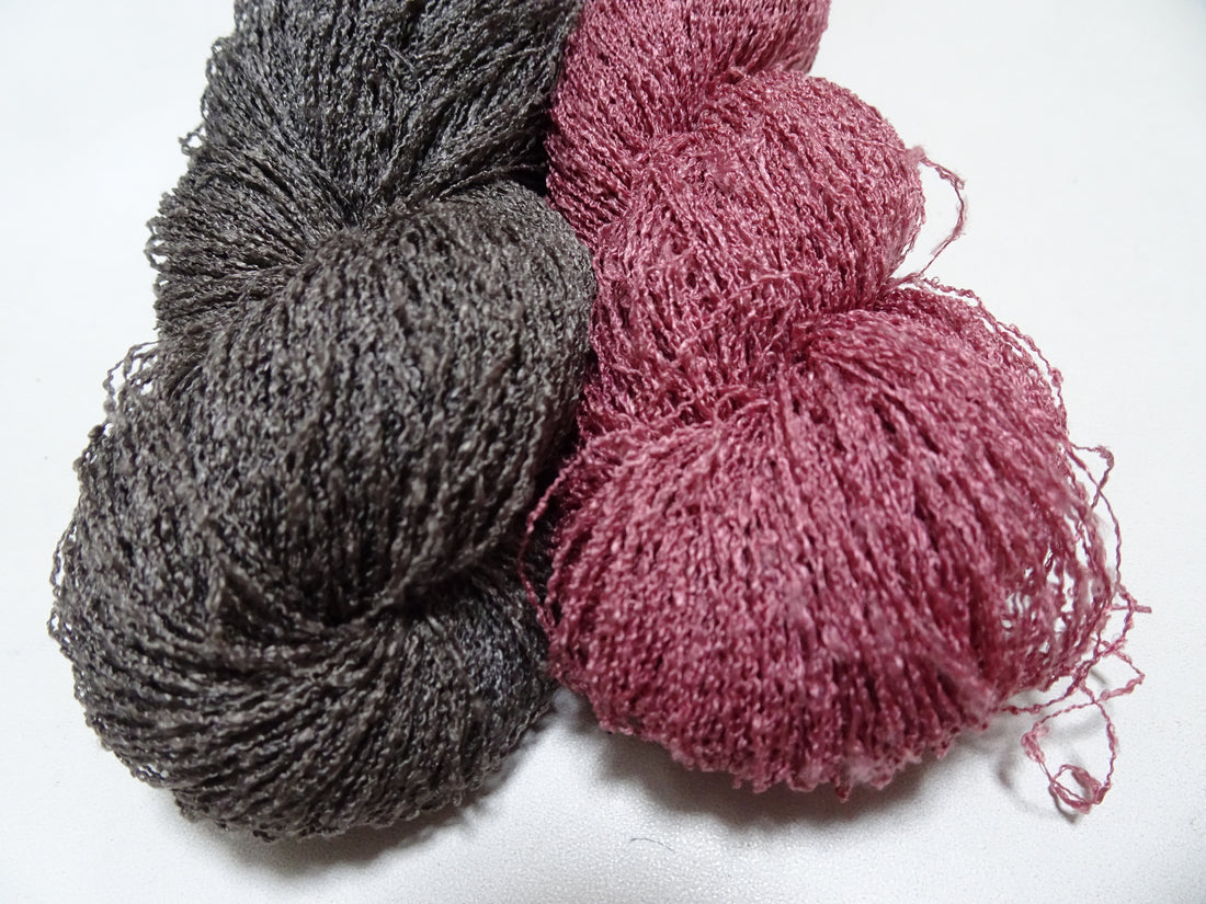Japanese Vintage Unusual Tsumugi Silk Thread 2sets Embroidery & Weaving 17564