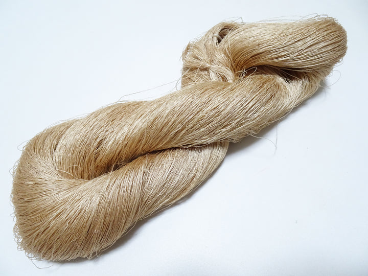 Japanese vintage Tsumugi silk thread embroidery & weave 8757