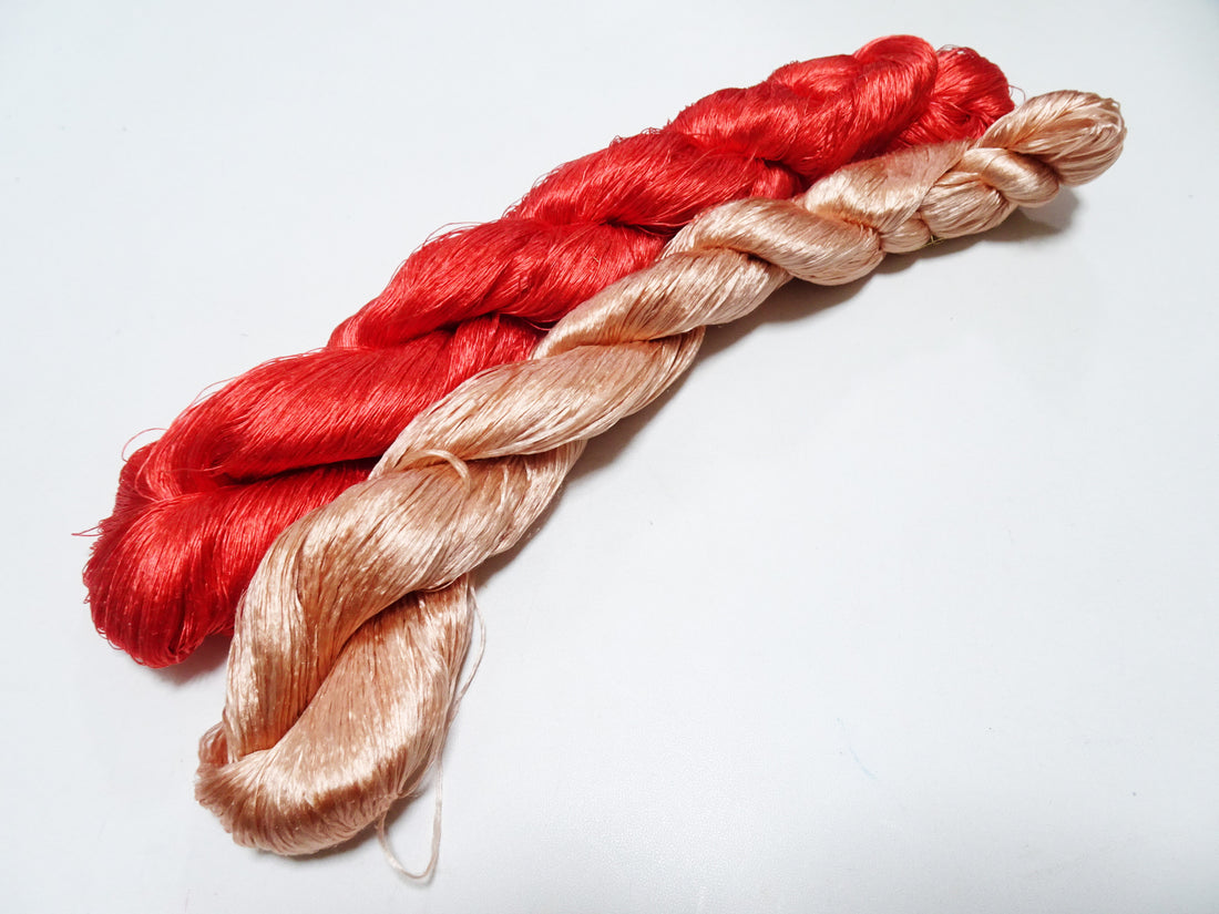 Japanese Vintage loose Twisted Silk Thread 2sets Embroidery 14560