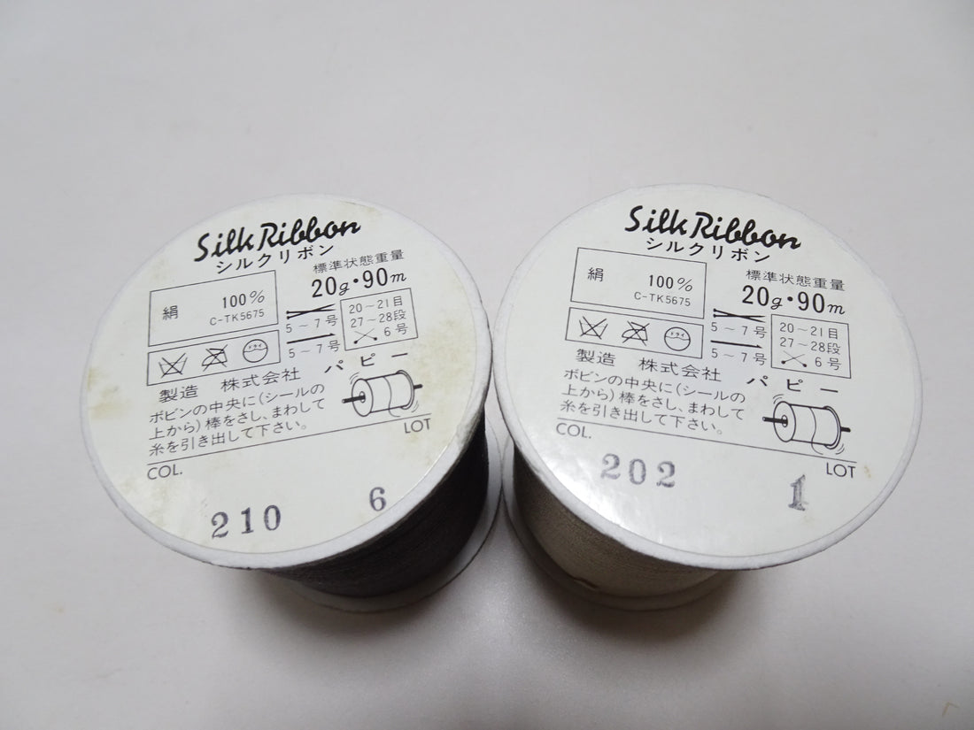 Japanese Vintage Silk Ribbon Embroidery Thread 2sets 18972