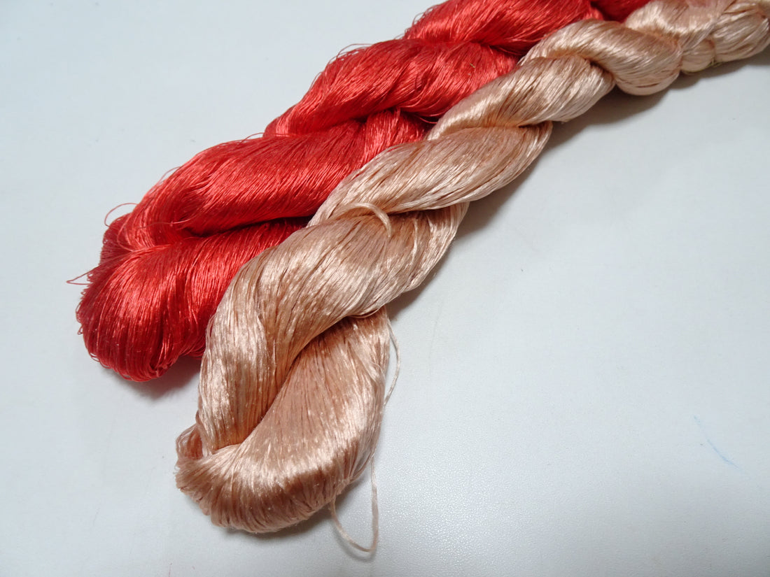 Japanese Vintage loose Twisted Silk Thread 2sets Embroidery 14560