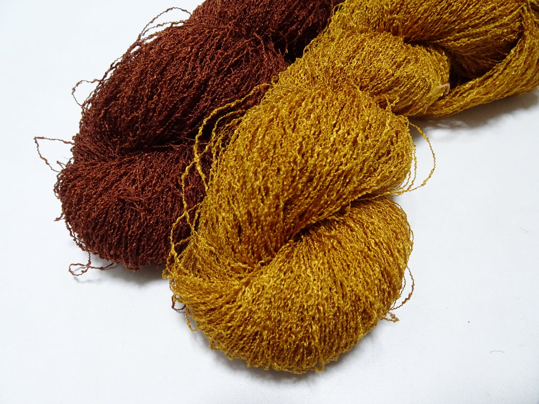 Japanese Vintage Unusual Tsumugi Silk Thread 2sets Embroidery & Weaving 17565