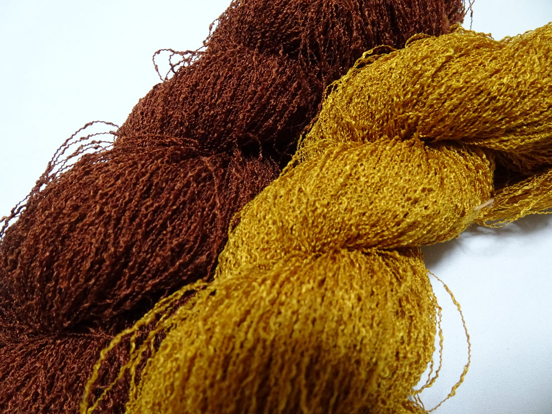 Japanese Vintage Unusual Tsumugi Silk Thread 2sets Embroidery & Weaving 17565