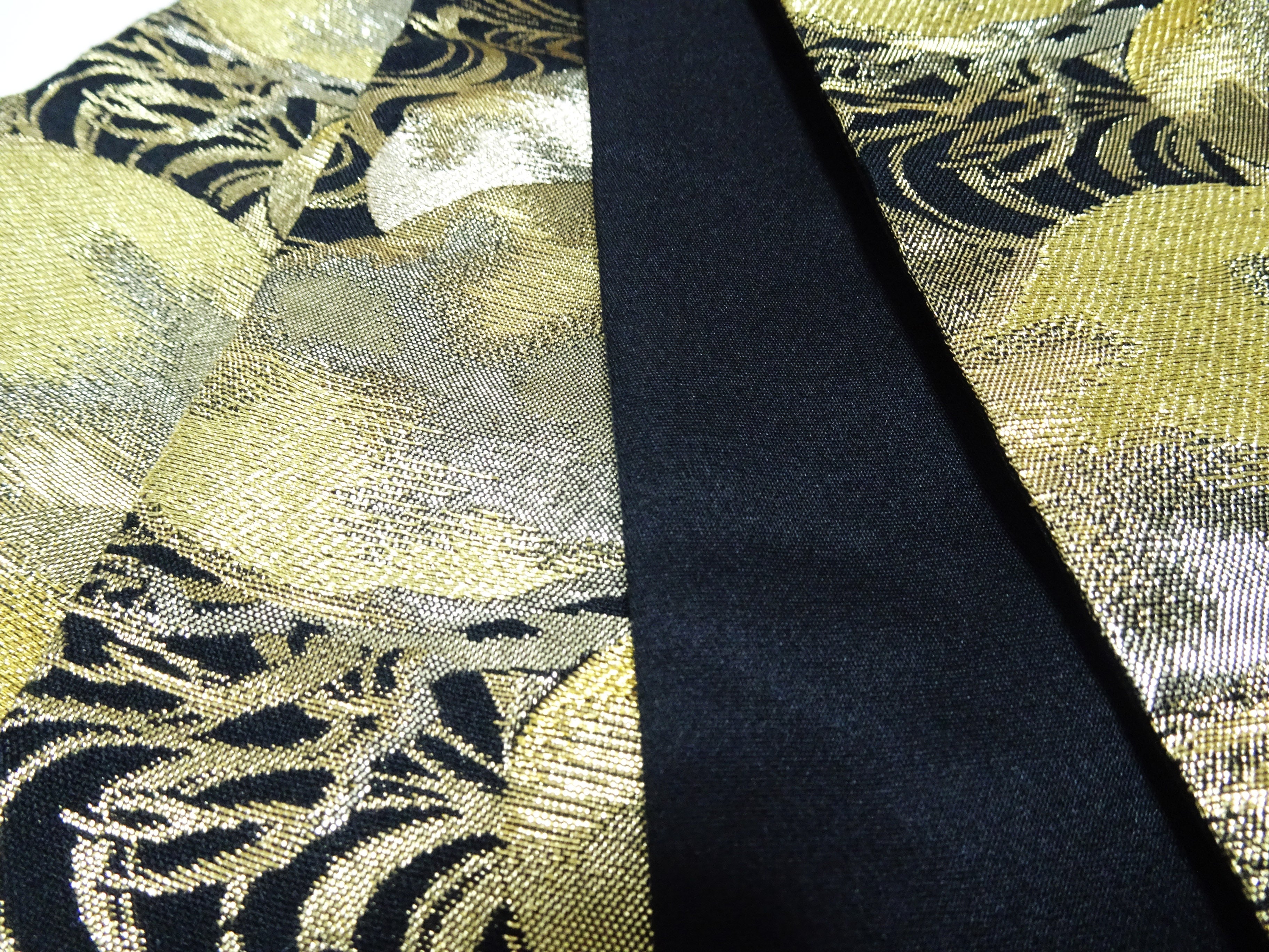 Japanese Kimono Silk Fukuro Obi Luxurious Woven Pine Tree Design 17718