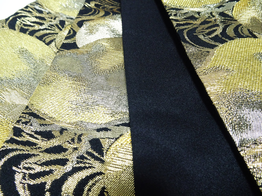 Japanese Kimono Silk Fukuro Obi Luxurious Woven Pine Tree Design 17718